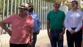 Ángel Franco, Miguel Millana y Ximo Puig, durante las pasadas Hogueras en Alicante.