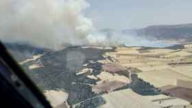 Imagen aérea del incendio de Quintanilla del Coco, en Burgos.