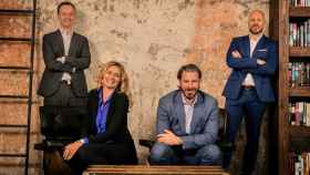 El equipo de Hugo Investing: Taco te Gussinklo, Femke Eliza Utrecht , Kaspar Huijsman y Martin Totté.