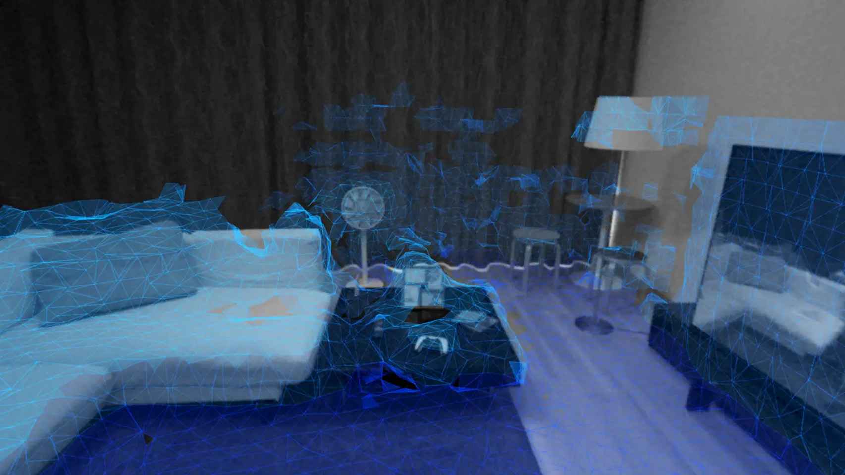 Interfaz de edición de espacio de juego de PS VR2.