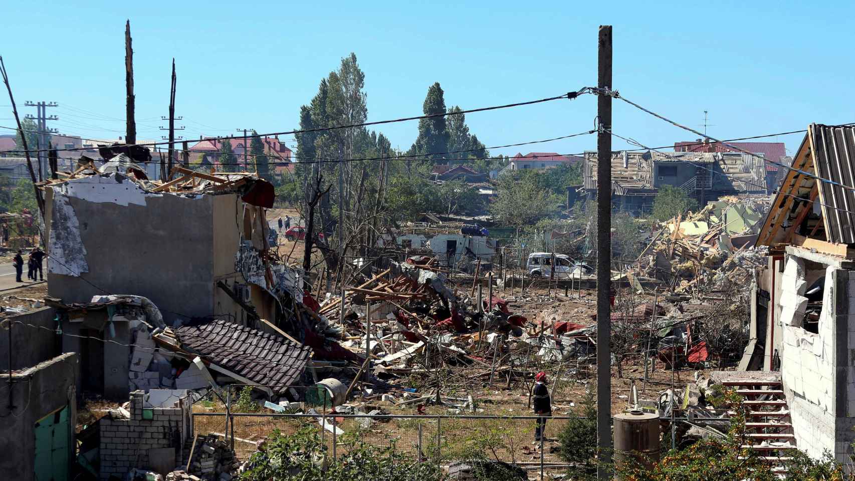 Un área residencial de Odesa destruida por un ataque con misiles rusos.
