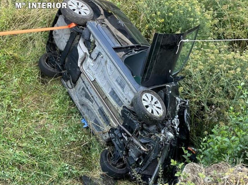 Estado del vehículo accidentado en Ávila