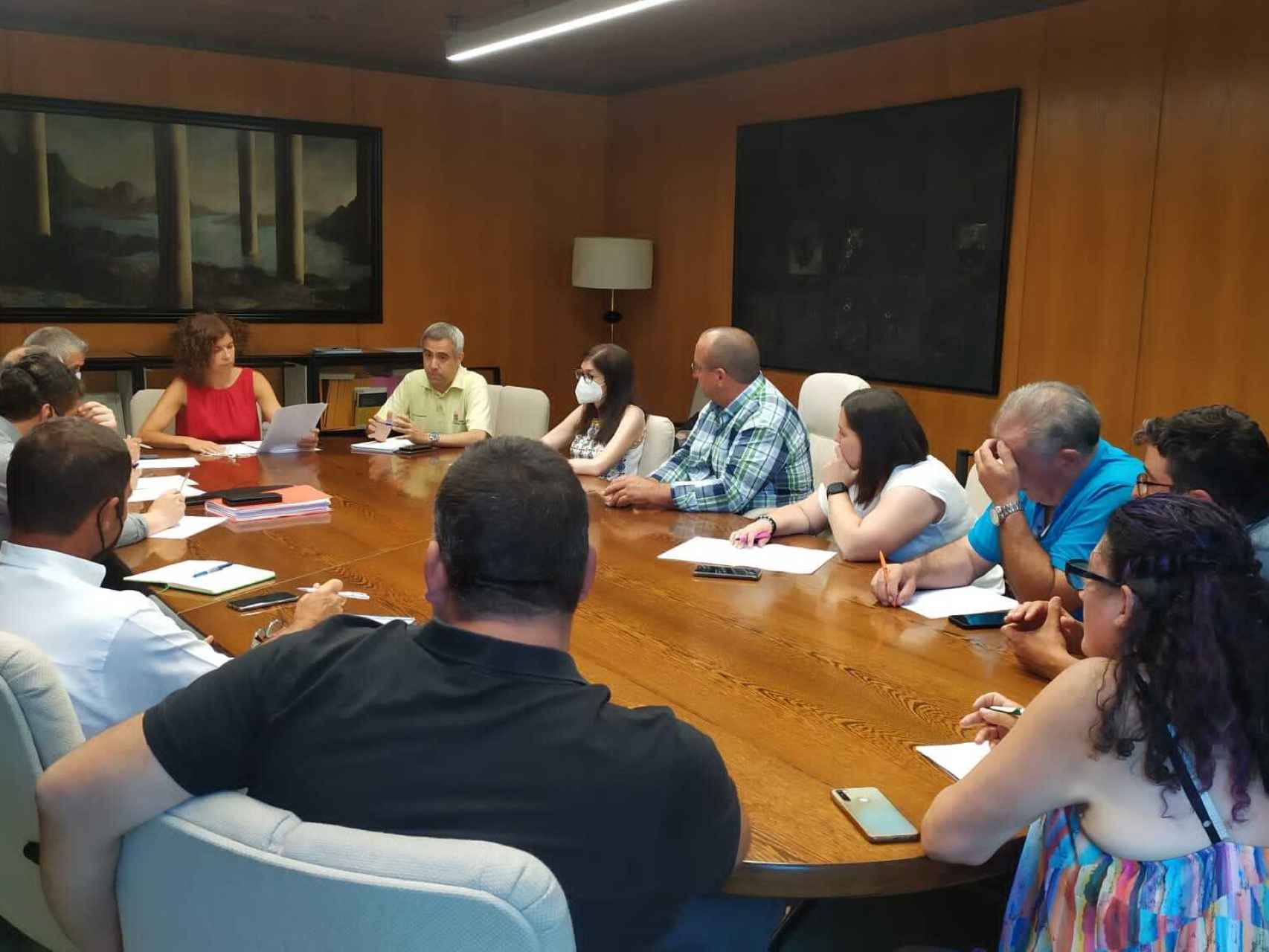 La delegada territorial de la Junta en Zamora, Clara San Damián, durante su reunión con las OPAS, este martes.
