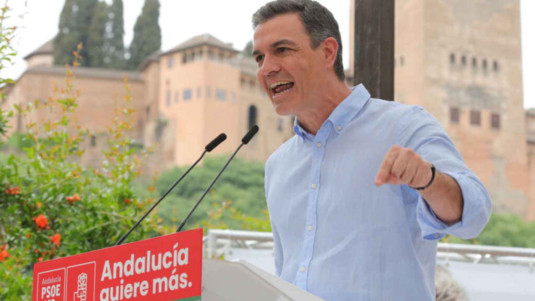 Pedro Sánchez, presidente del Gobierno, en un acto de la reciente campaña andaluza.