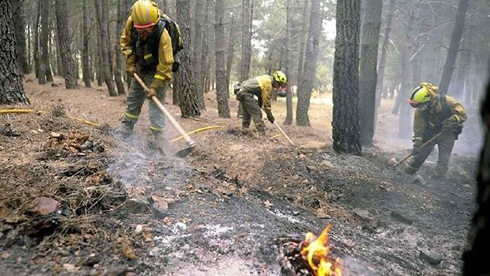 Personal de Geacam en labores de extinción de incendios -