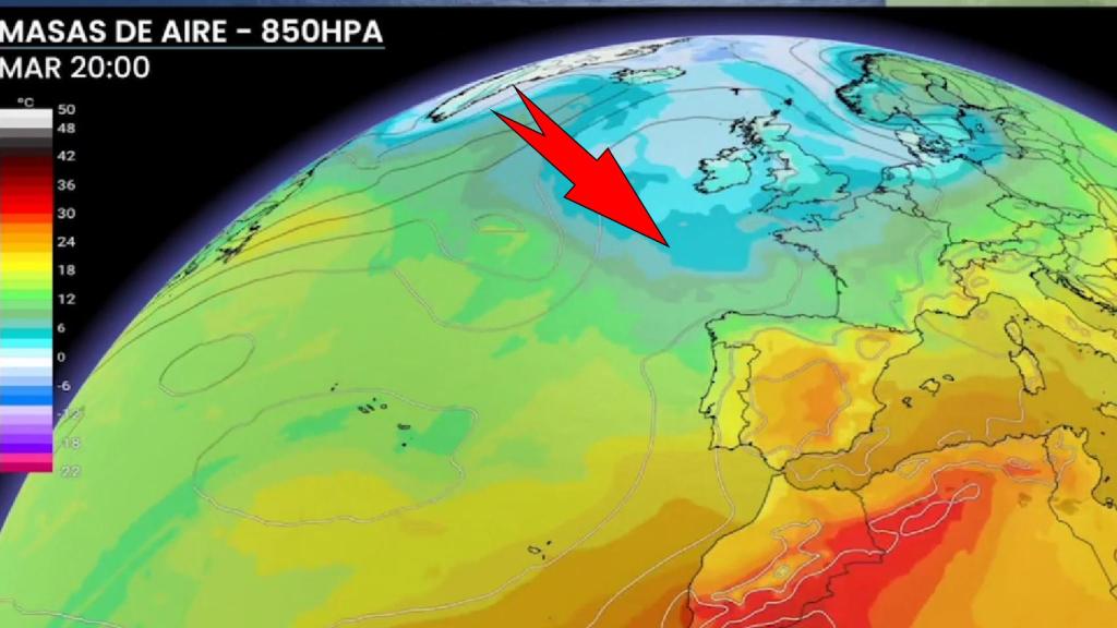 El aire frío que impulsa las tormentas y el descenso de las temperaturas. Eltiempo.es