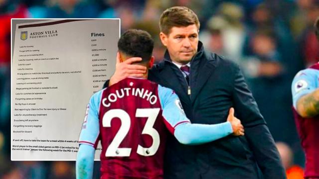 Gerrard se hace viral por sus surrealistas multas en el Aston Villa