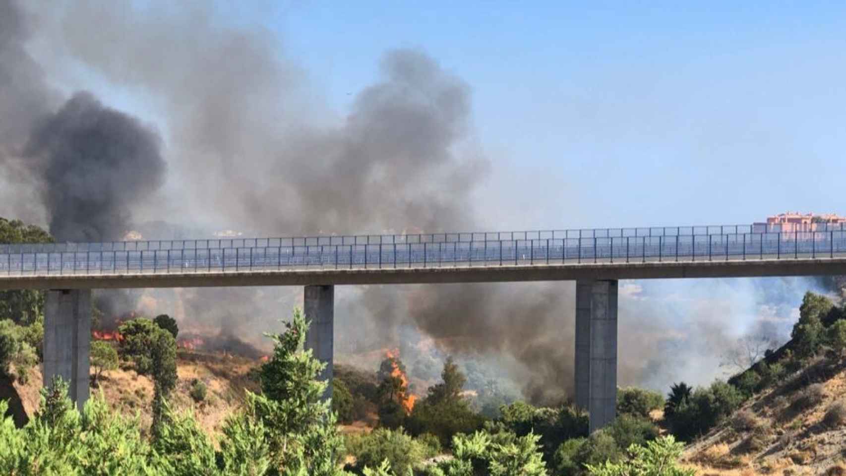 Una imagen del incendio en Benahavís.