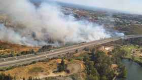 Vista aérea del incendio de Benahavís.