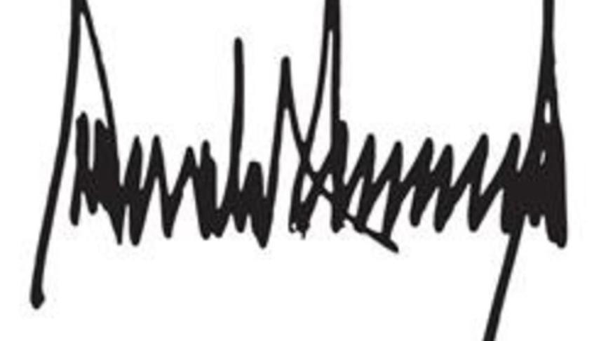 La firma de Donald Trump.