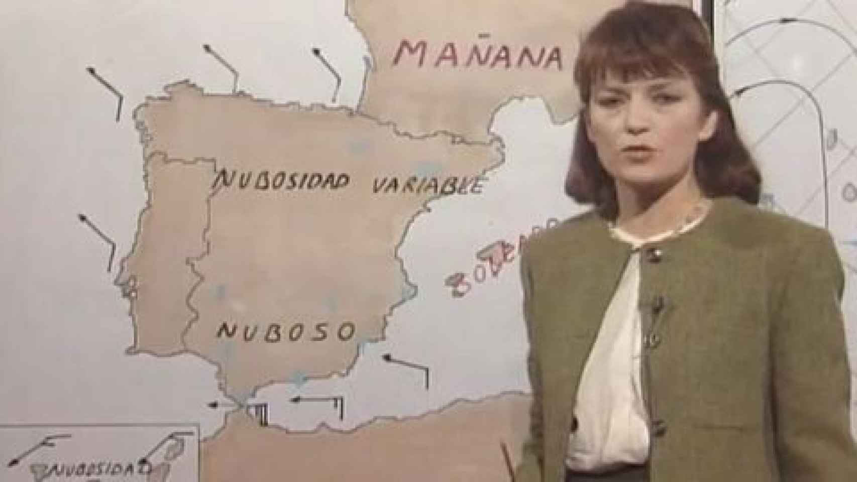 Pilar Sanjurjo durante uno de los informativos de Televisión Española