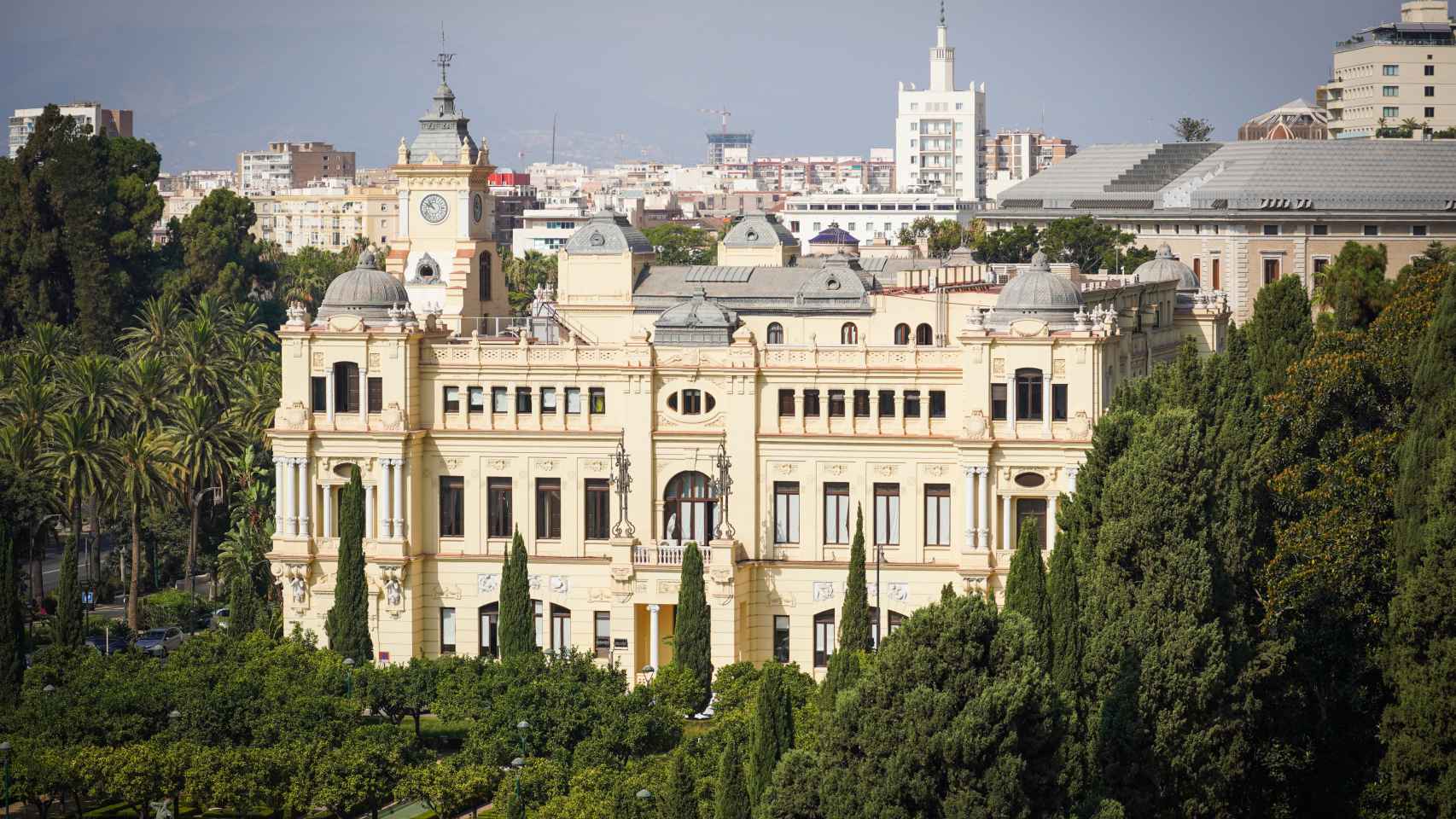 Imagen de la Casona del Parque, sede principal del Ayuntamiento de Málaga.