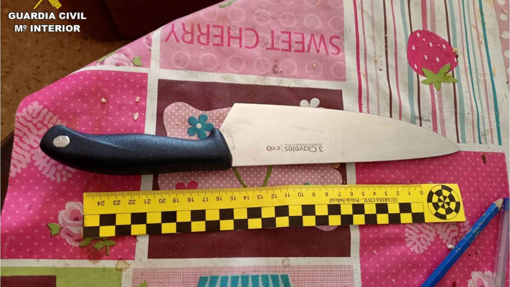 El cuchillo encontrado por la Guardia Civil.