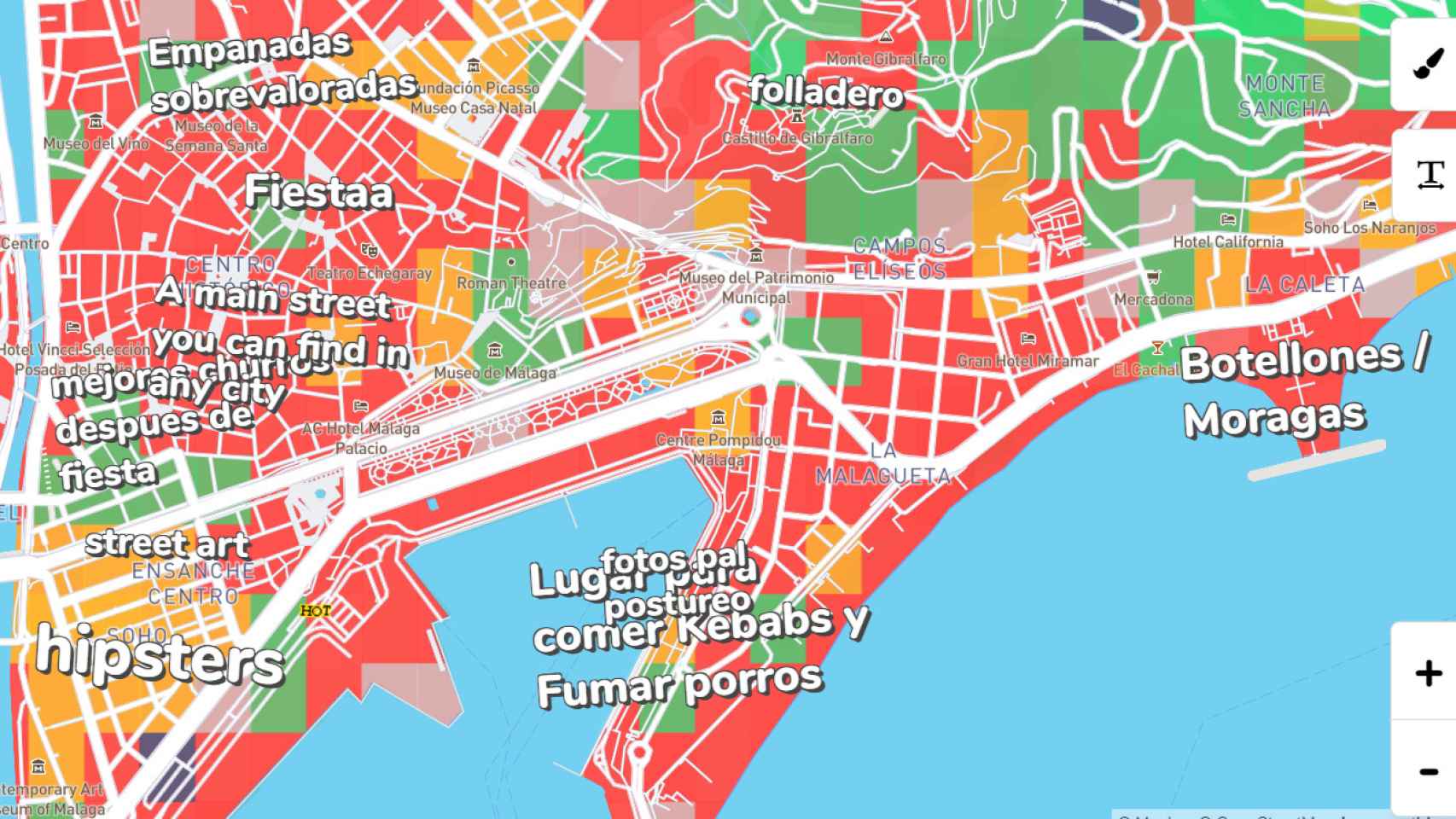 El mapa de los estereotipos de Málaga: de Fuengirola como 'la playa cordobesa' a El Limonar y sus 'rich kids'.