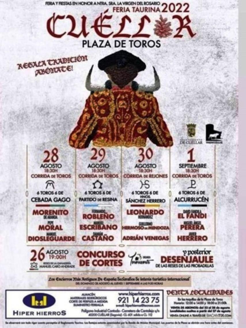 Cartel de la Feria Taurina de Cuéllar 2022