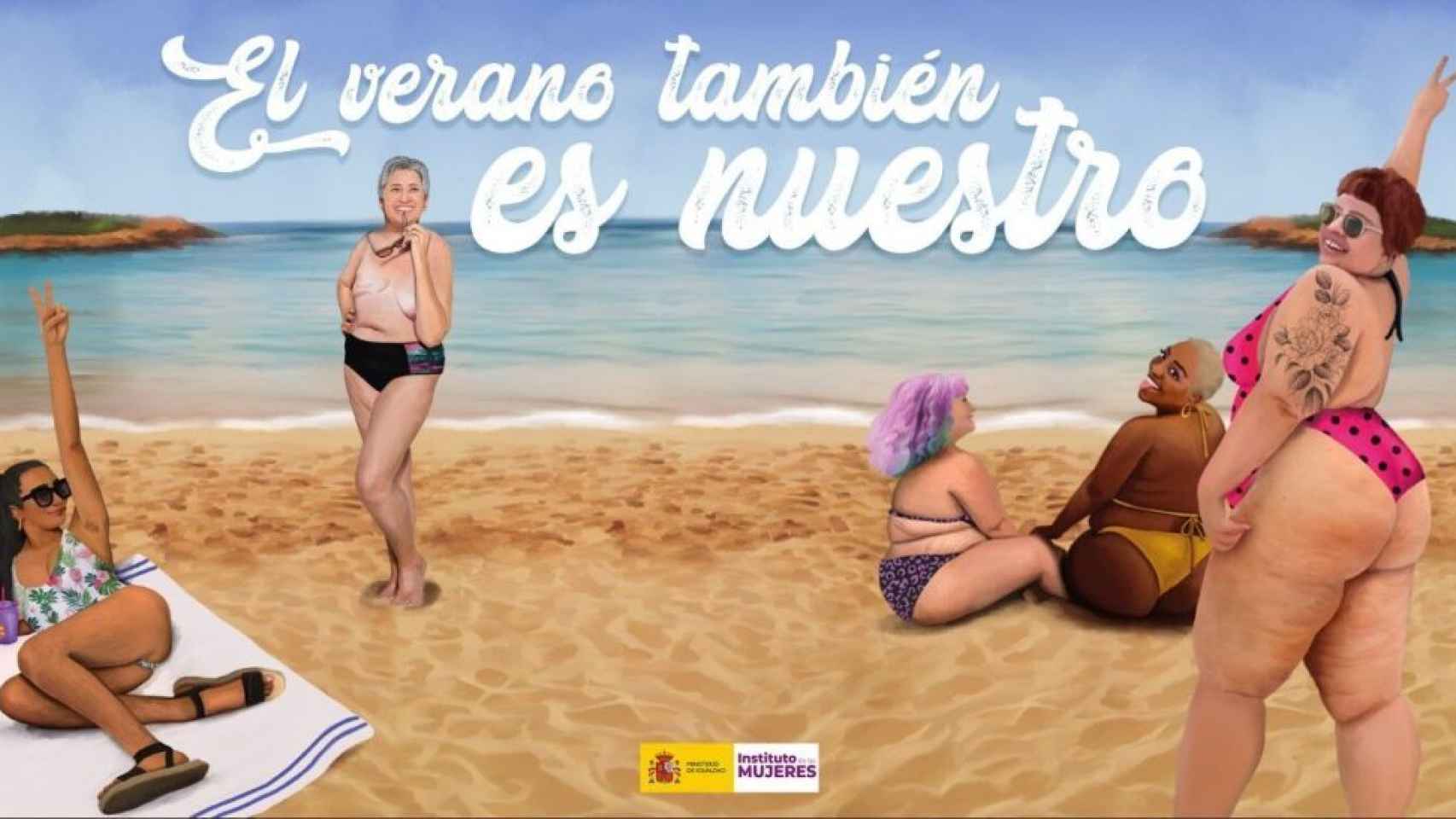 Cartel del Ministerio de Igualdad contra la gordofobia.