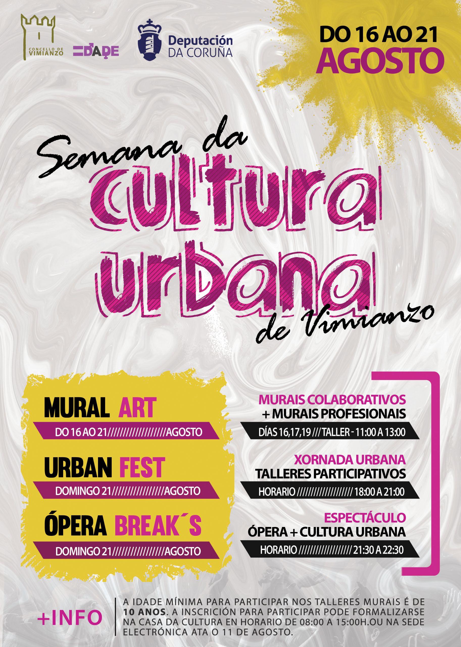 Cartel de la Semana da Cultura Urbana de Vimianzo (Concello de Vimianzo).