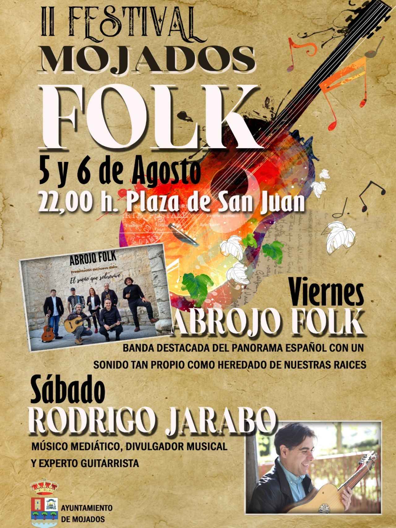 Cartel del segundo festival de folk de Mojados