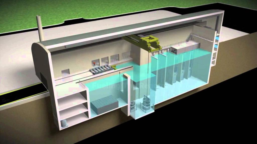 Corte de una central nuclear modular