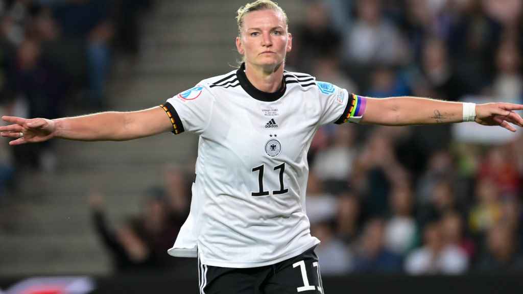 Alexandra Popp, en un partido de la selección de Alemania de fútbol femenino