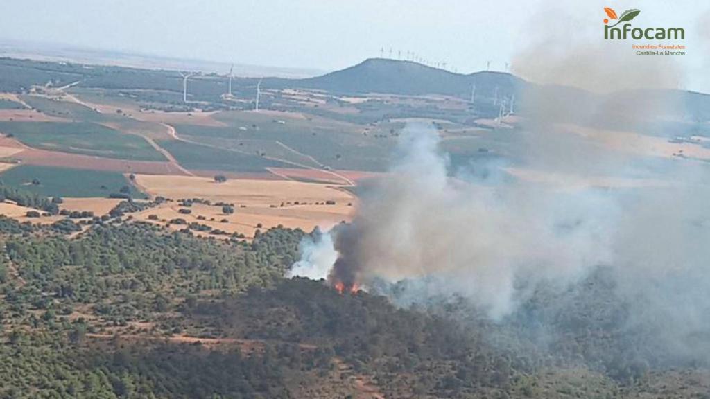 Incendio originado en Alpera (Albacete).