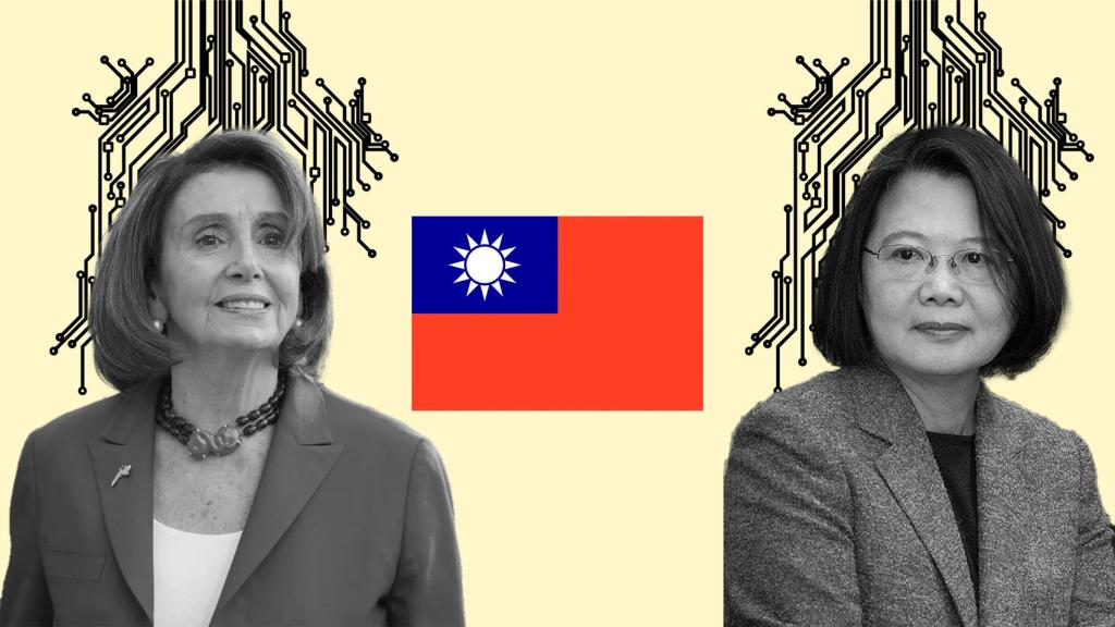 Fotomontaje con Nancy Pelosi y Tsai Ing-Wen, presidenta de la República de China.