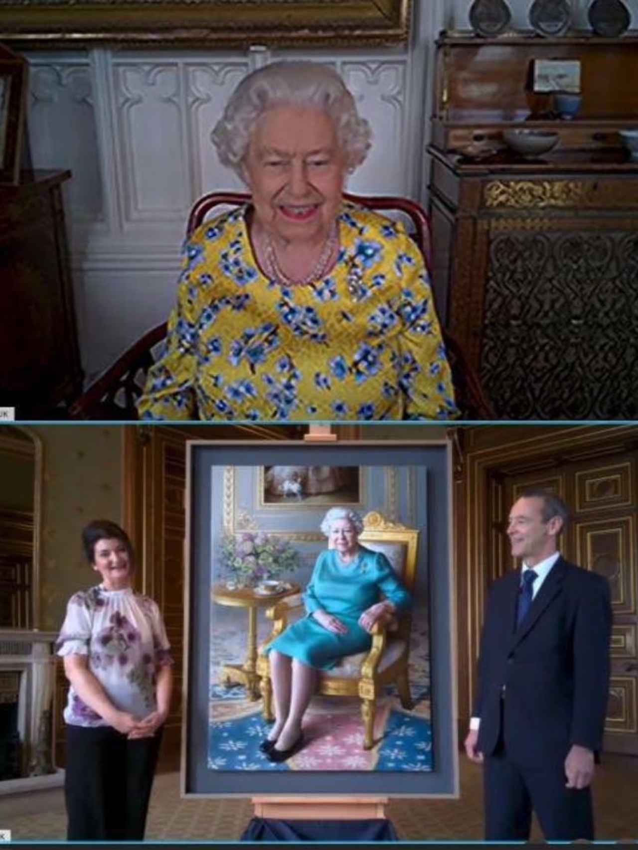 la presentación del cuadro a la reina Isabel, durante el confinamiento, se hizo vía videoconferencia.