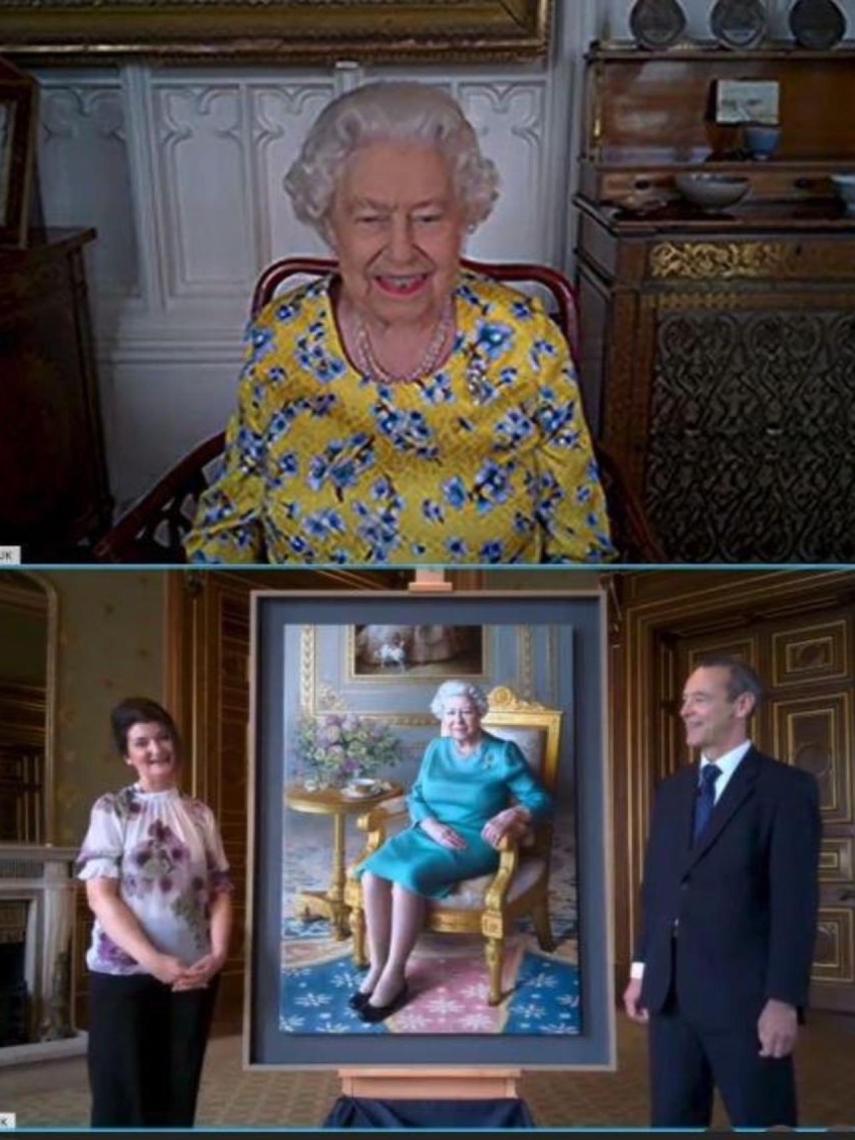 la presentación del cuadro a la reina Isabel, durante el confinamiento, se hizo vía videoconferencia.