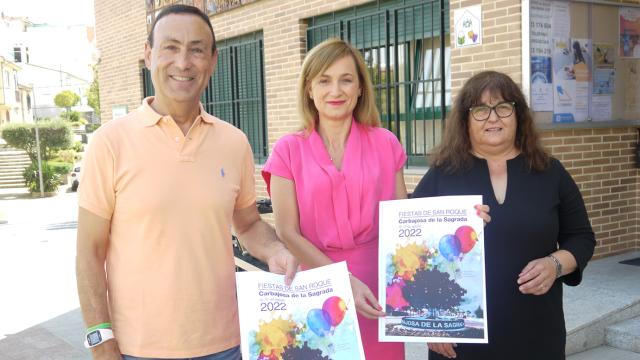 El alcalde, Pedro Samuel Martín, y la concejala de Festejos, Teresa Sánchez, presentan las fiestas