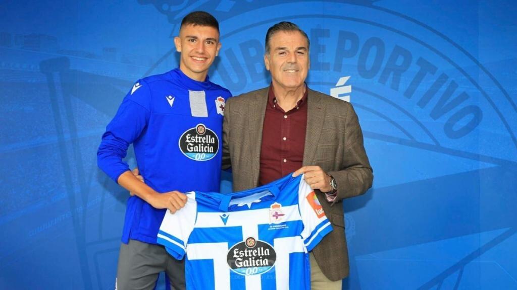 Juan Rodríguez, con el Deportivo de la Coruña