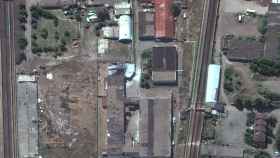 Una imagen satelital de Maxar Technologies de la prisión de Olenivka después del bombardeo.