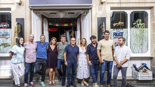 Visita de Manuel Baltar al rodaje de ‘Amigos para siempre’, de Javier Veiga.