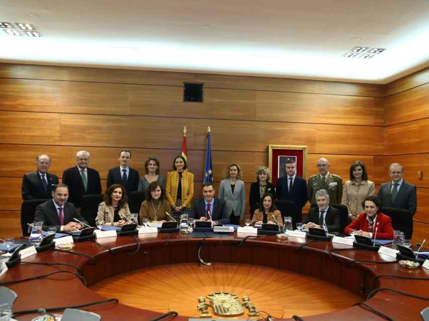 Reunión del Gobierno en el búnker del Departamento de Seguridad Nacional.