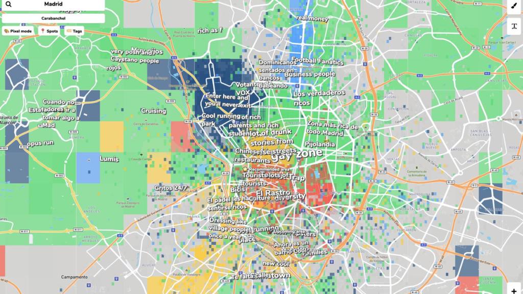 Zona de Mdrid en Hoodmaps