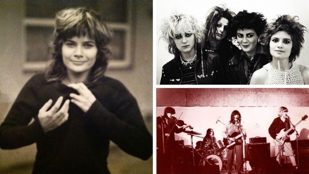 Un collage con fotos de Paloma con The Slits y The Raincoats.