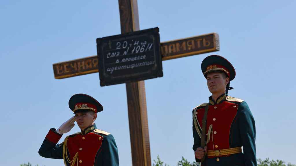 Funeral de 58 soldados prorrusos de la autoproclamada República de Lugansk.