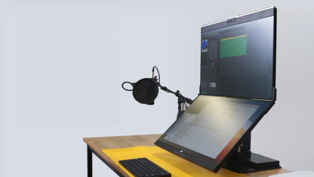Geminos, monitor plegable de doble pantalla
