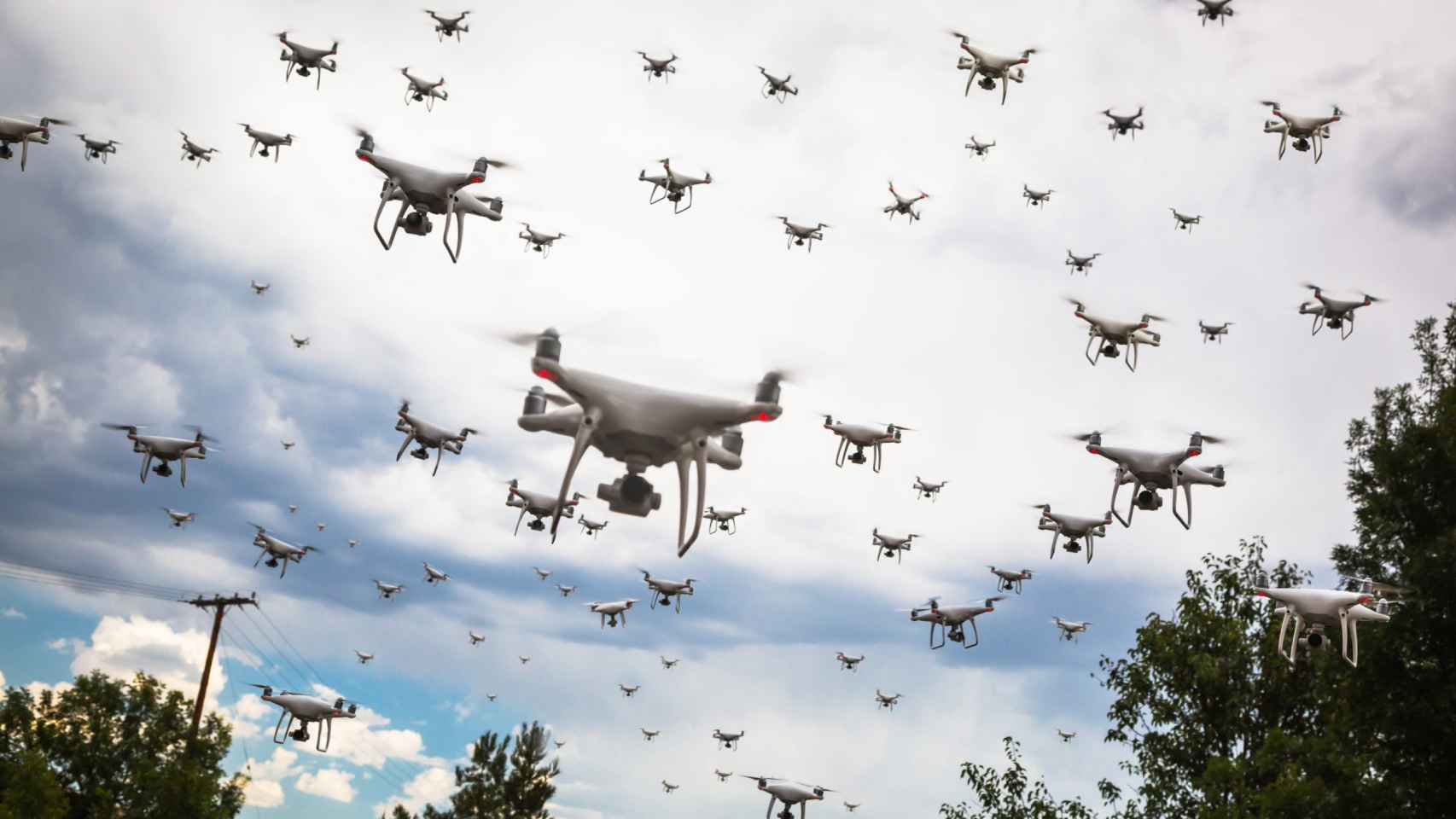 Recreación de un enjambre de drones