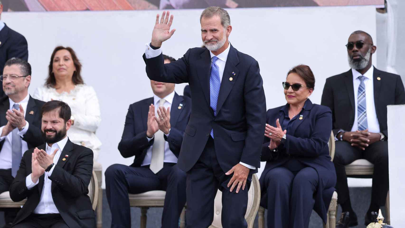 El rey Felipe VI durante la toma de posesión de Gustavo Petro como presidente de Colombia.