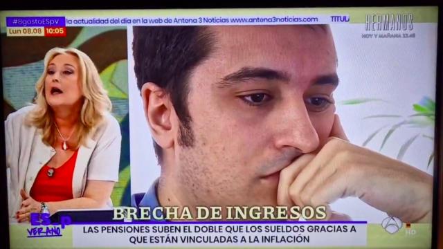 Elisa Beni en su intervención en el programa.