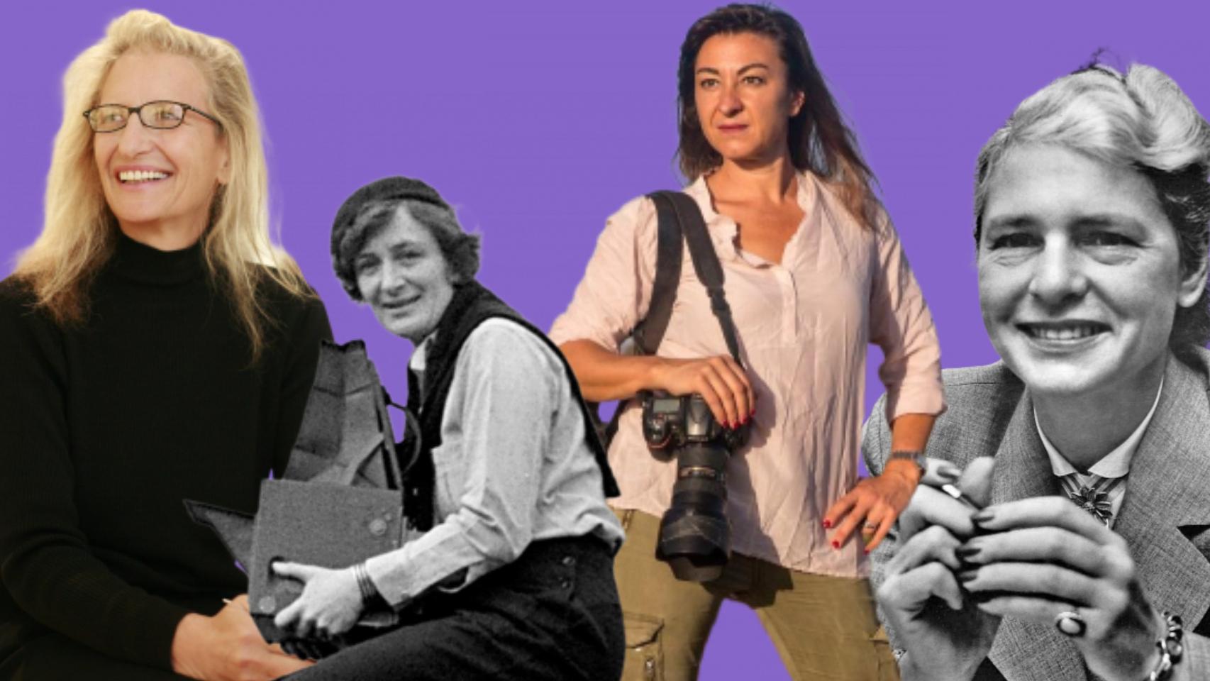 De izq. a dcha. Annie Leibovitz, Dorothea Lange, Lynsey Addario y Margaret Bourke-White