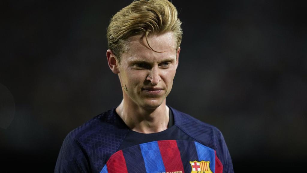 Frenkie de Jong, con el Barça durante el trofeo Joan Gamper