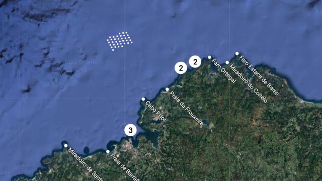 Situación de Parque Nordés en relación a la costa gallega