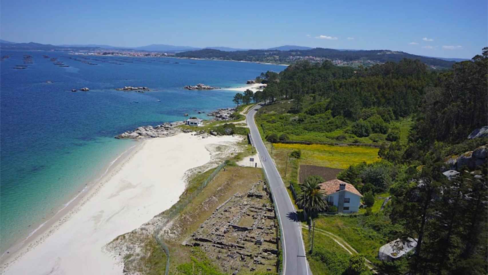 Vista aérea del yacimiento de Adro Vello, O Grove.