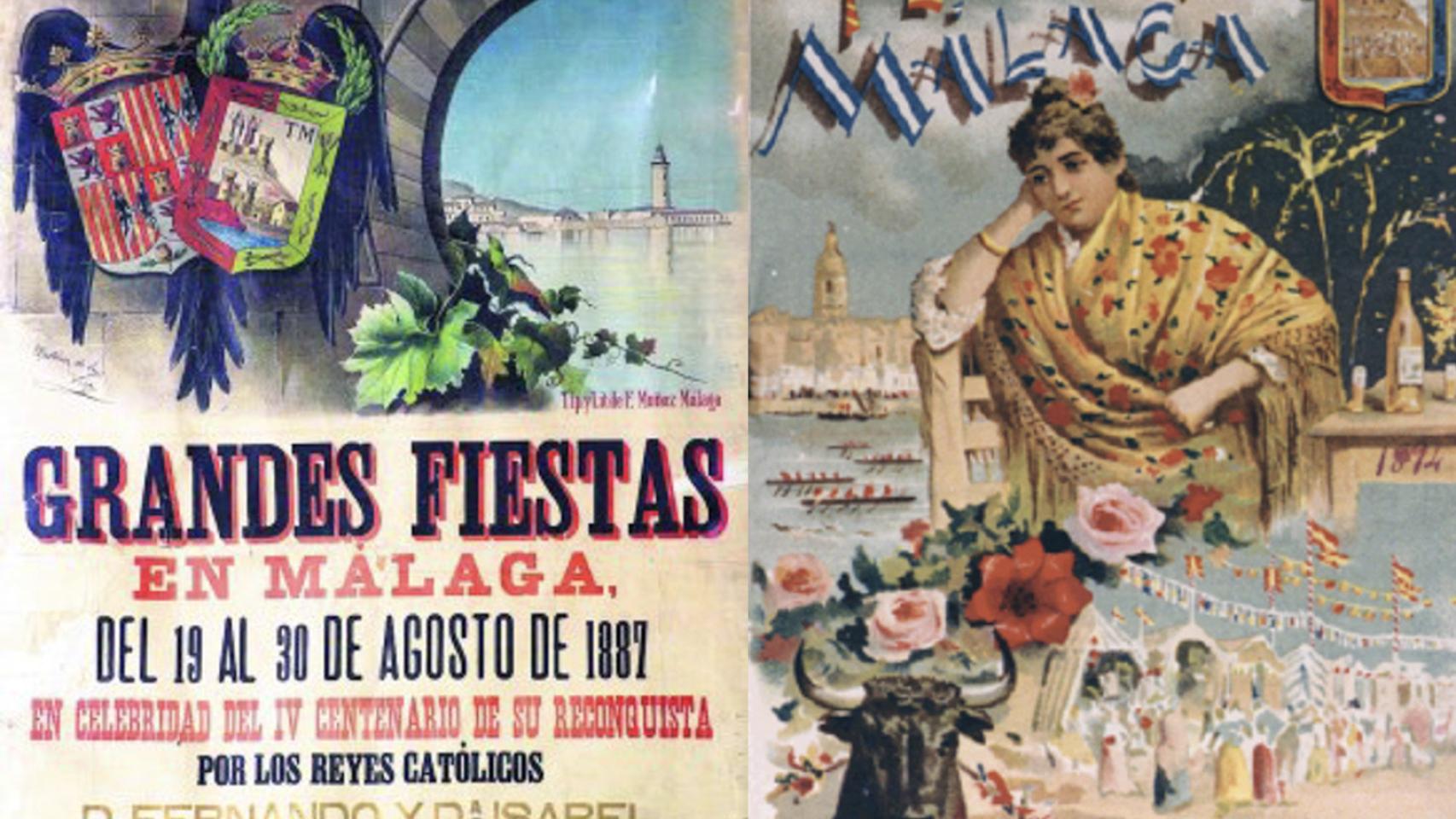 A la izquierda el cartel de 1887 y a la derecha el de 1894.