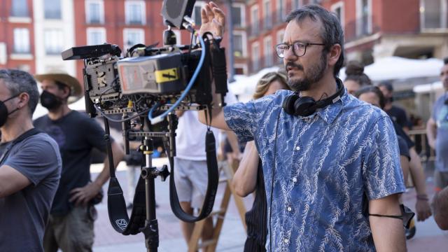 David Serrano durante el rodaje de 'Voy a pasármelo bien' en Valladolid. Foto: Jorge Alvarino/Sony Pictures