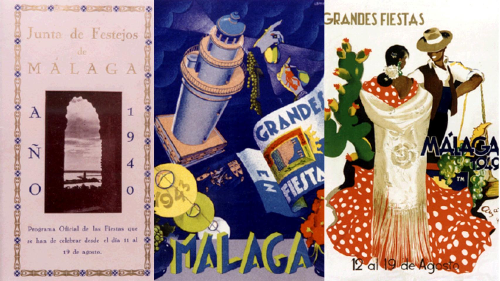 En orden: los carteles de 1940, 1943 y 1949.