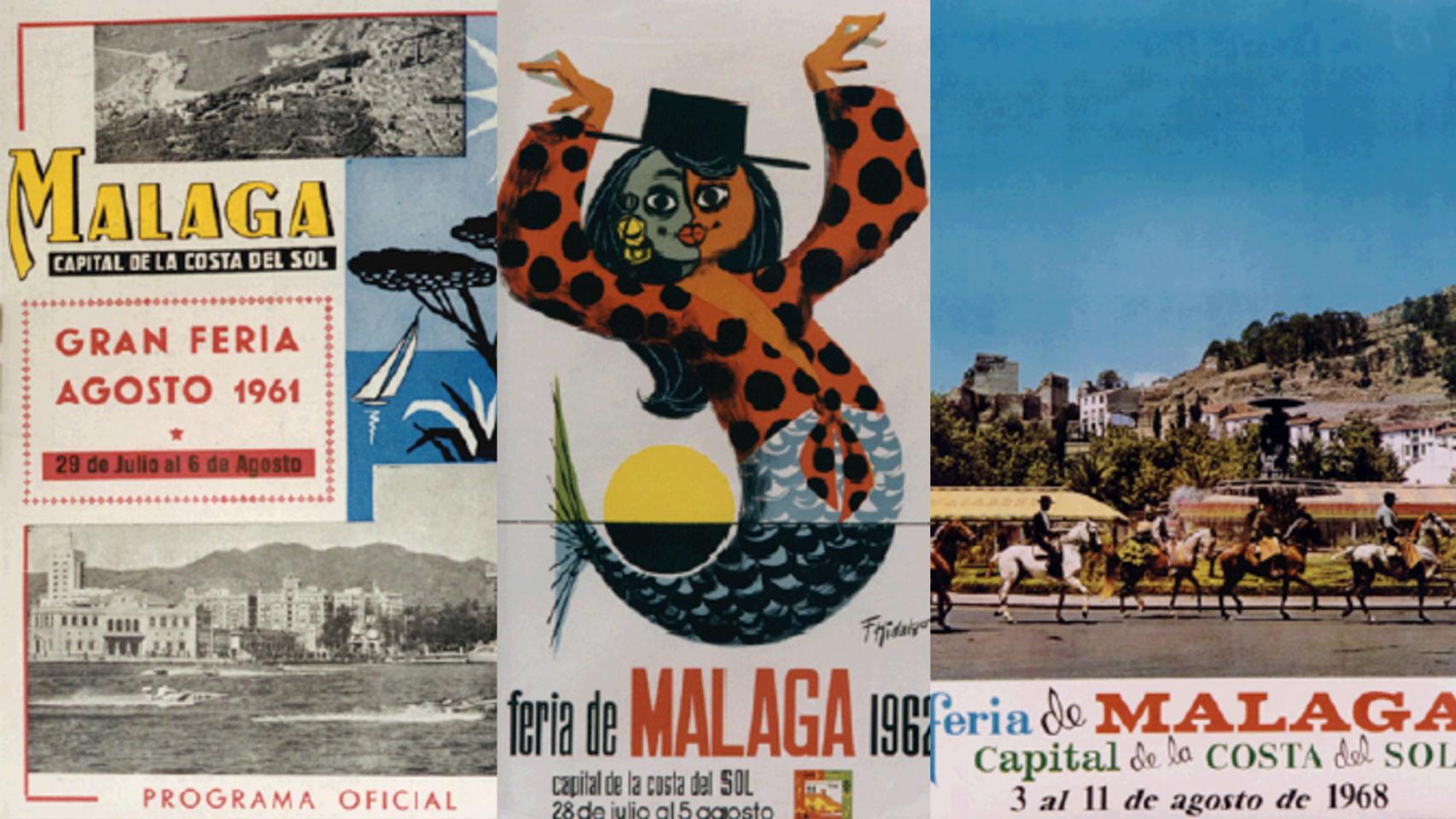 En orden: los carteles de 1961, 1962 y 1968.