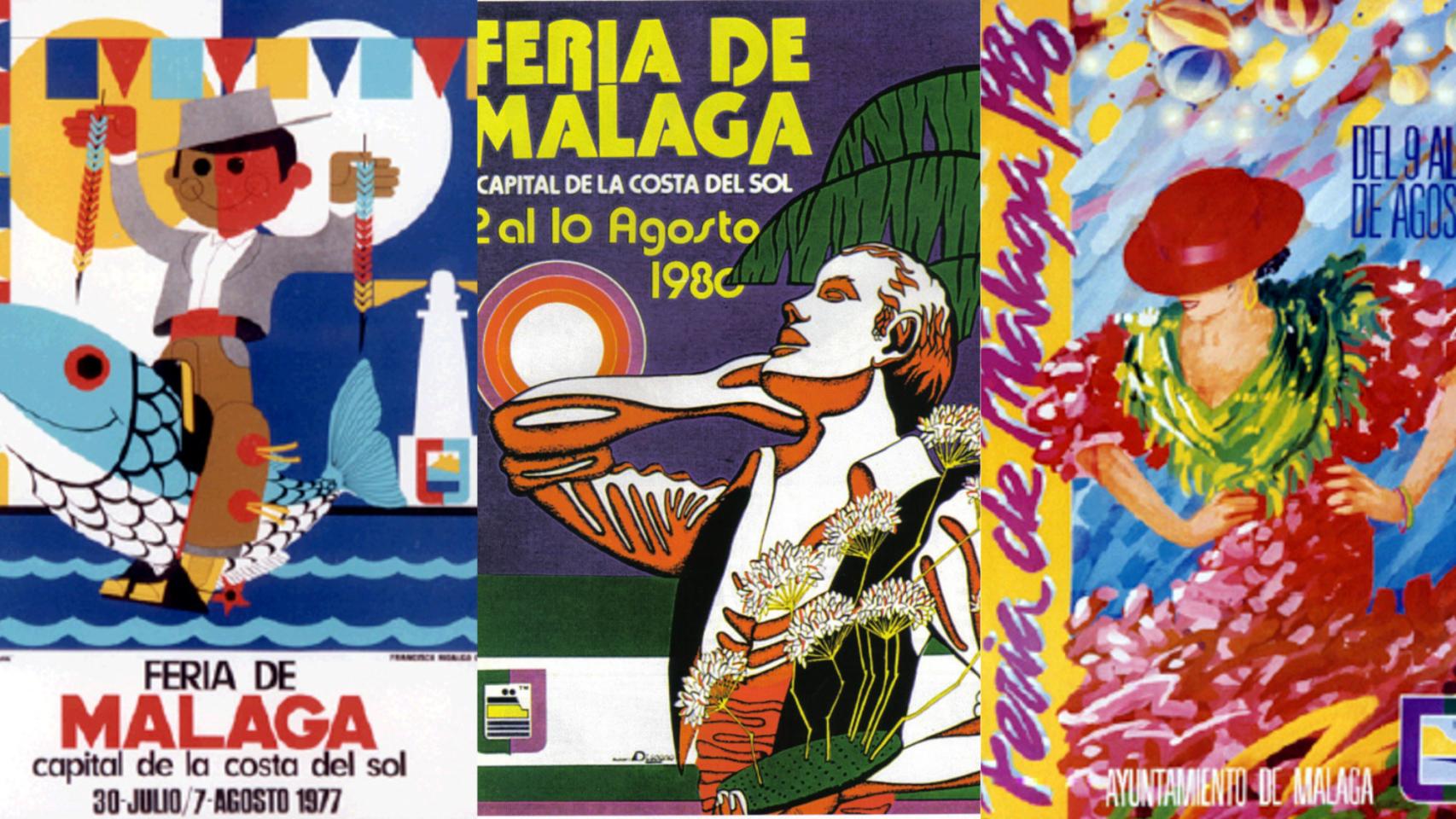 En orden: los carteles de 1977, 1980 y 1986.