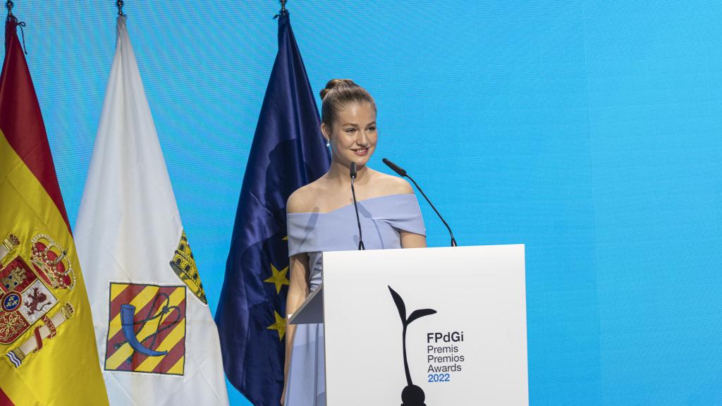 Leonor durante la entrega de los premios Princesa de Girona 2022.